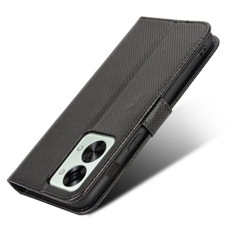 Flip Case Für OnePlus Nord 2T 5G Mit Kordel Kunstlederarmband