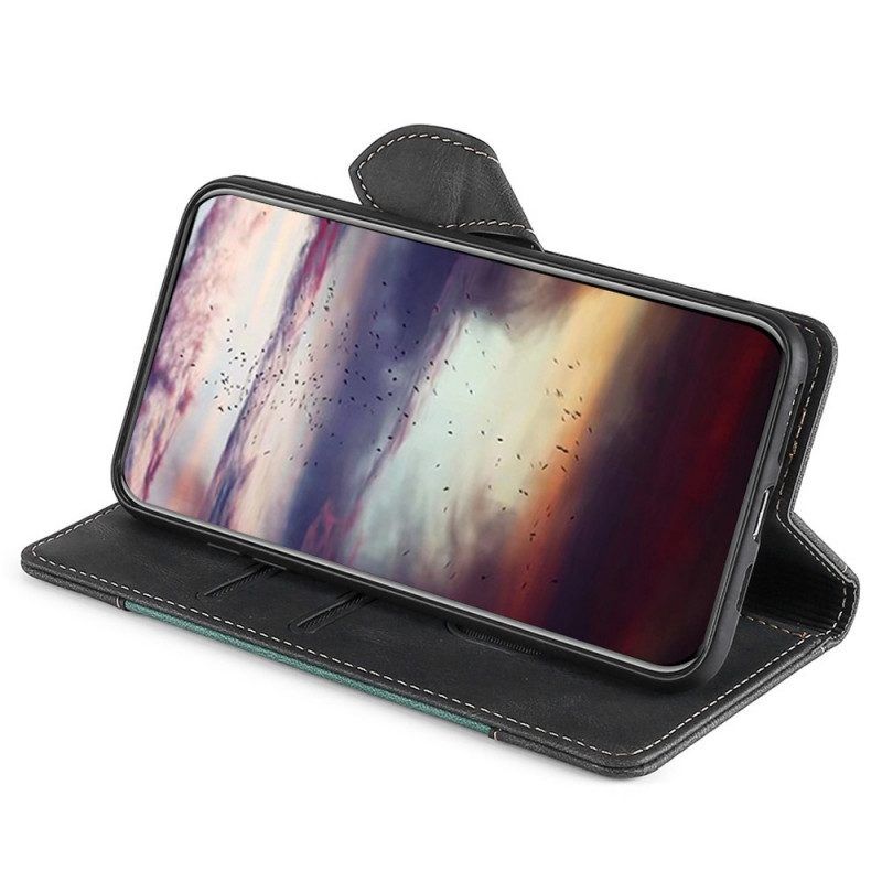 Flip Case Für OnePlus Nord 2T 5G Stilvolles Zweifarbiges Kunstleder