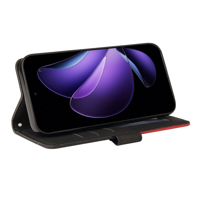 Lederhüllen Oppo Reno 13f 4g / 5g / 13 Fs 5g Handyhülle Zweifarbige Wellenlinien