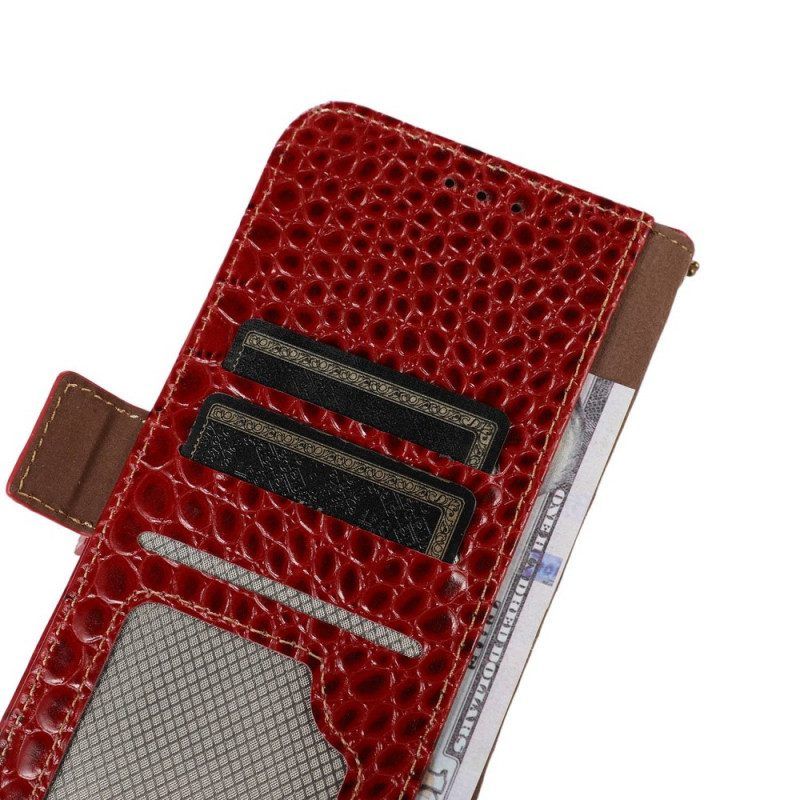 Flip Case Für OnePlus Nord CE 2 Lite 5G Echtleder Im Rfid-krokodil-stil