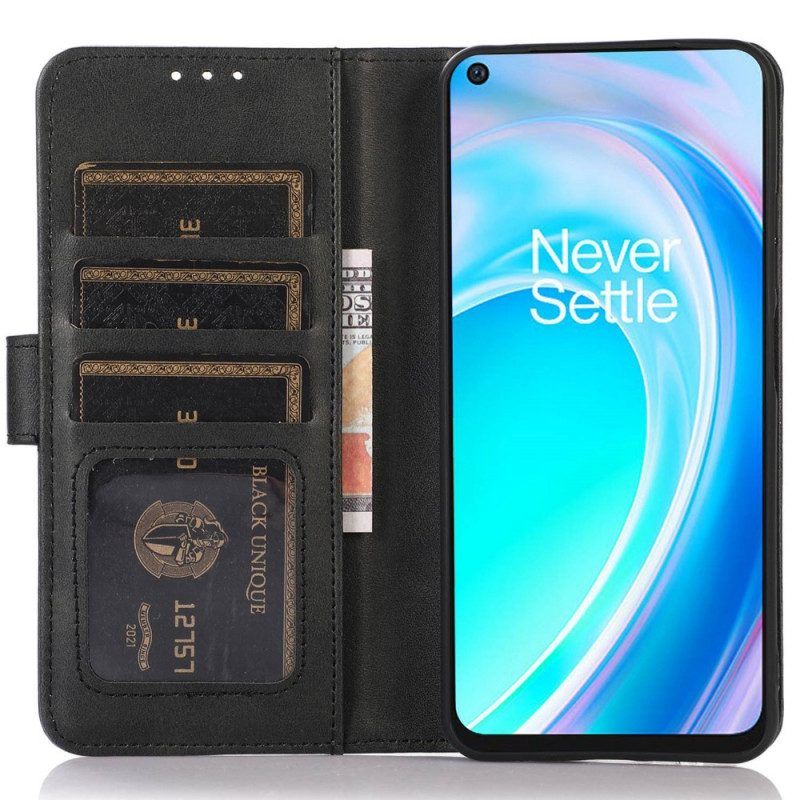 Flip Case Für OnePlus Nord CE 2 Lite 5G Einfarbiger Ledereffekt