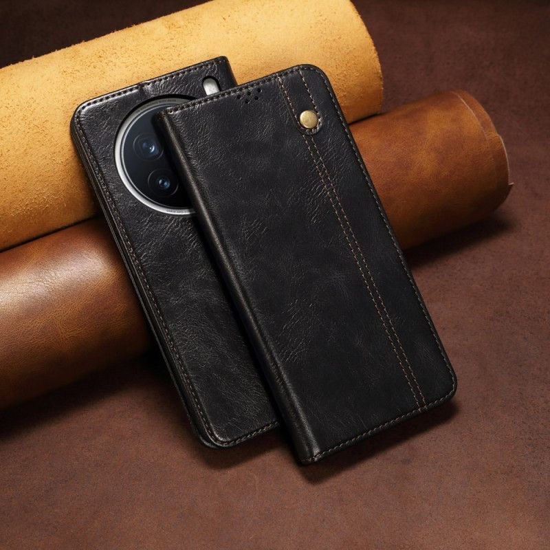 Flip Case Vivo X200 Pro Handyhülle Gewachstes Kunstleder