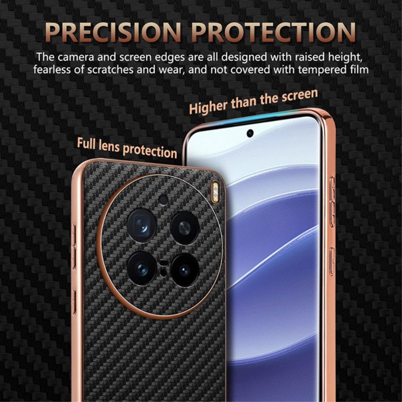 Hülle Vivo X200 Pro Handyhülle Geldbörse Mit Reißverschluss Aus Kohlefaser