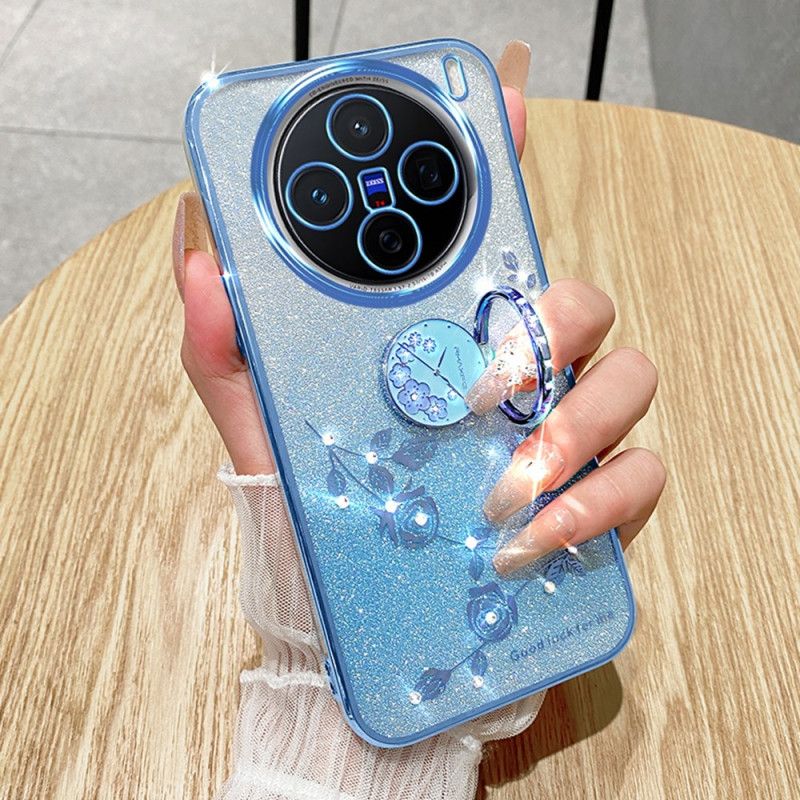 Hülle Vivo X200 Pro Handyhülle Ständer Mit Blumen Und Strasssteinen (kadem)