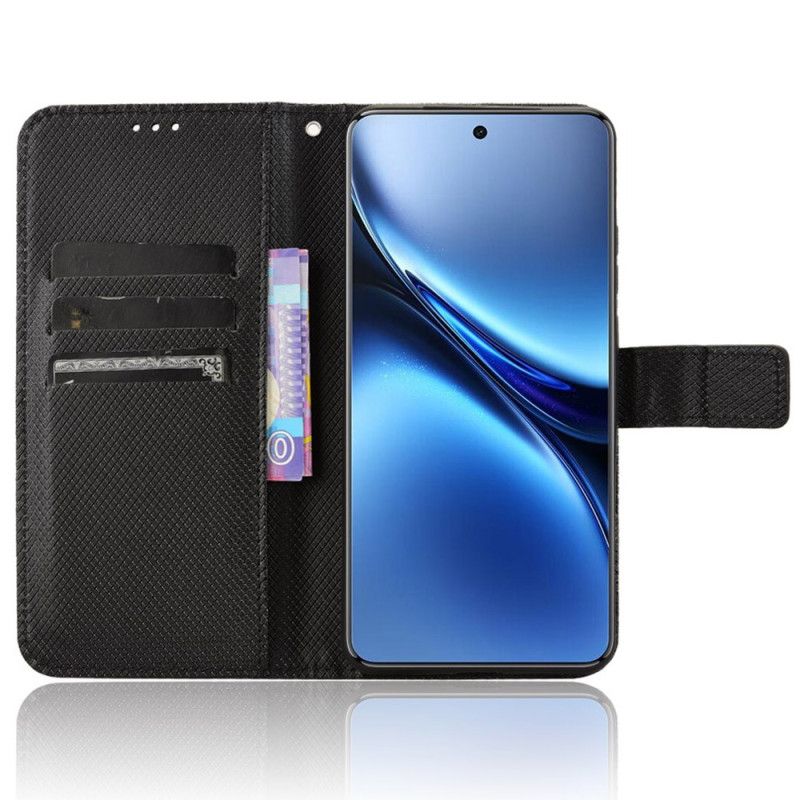 Lederhüllen Vivo X200 Pro Handyhülle Diamantstruktur