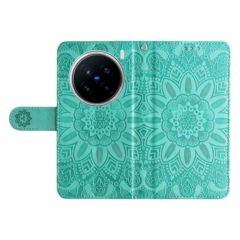Lederhüllen Vivo X200 Pro Handyhülle Sonnenblumenmuster