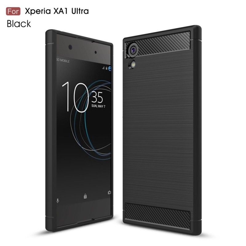 Hülle Sony Xperia XA1 Ultra Schwarz Gebürstete Kohlefaser