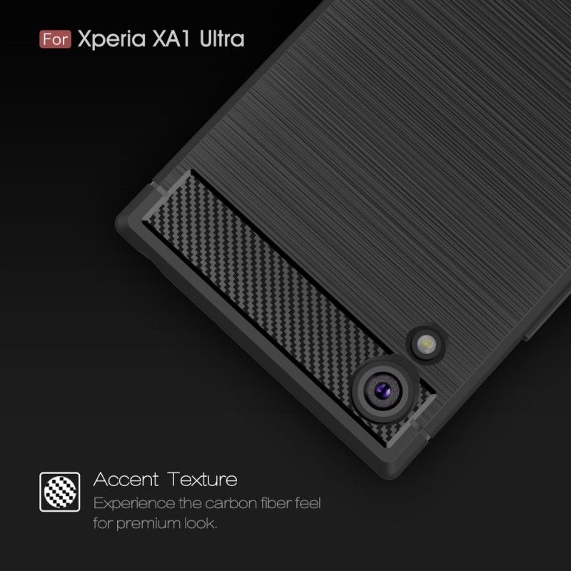 Hülle Sony Xperia XA1 Ultra Schwarz Gebürstete Kohlefaser