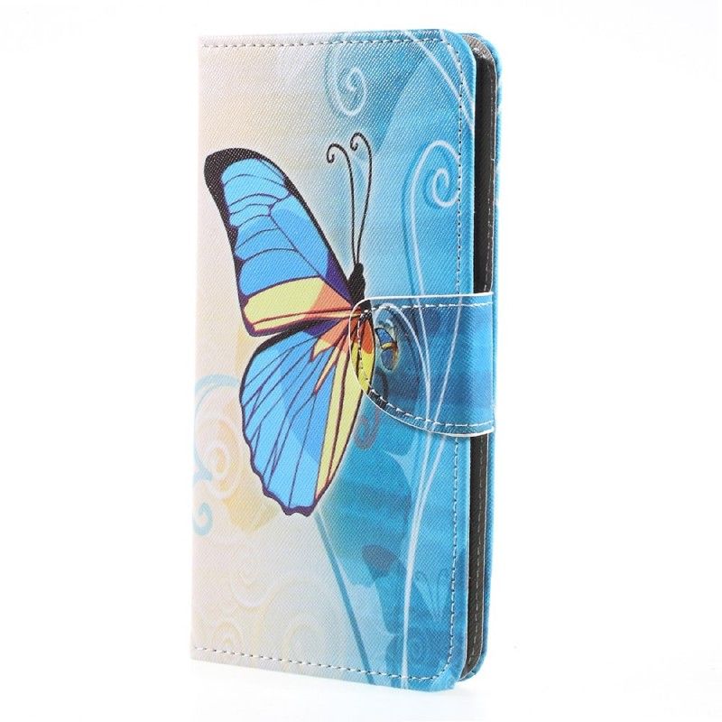Lederhüllen Für Sony Xperia XA1 Ultra Lila Schmetterlinge
