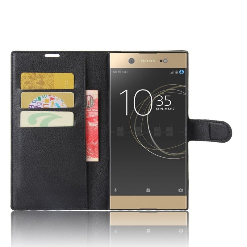 Lederhüllen Sony Xperia XA1 Ultra Schwarz Retro-Kunstleder