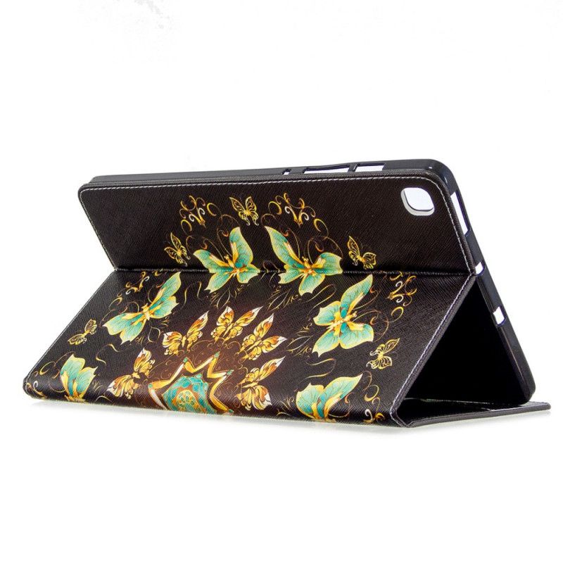 Case Für Samsung Galaxy Tab S6 Lite Schwarz Schmetterlingsserie