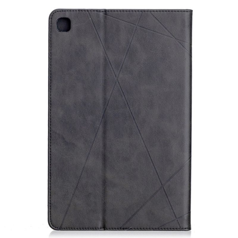 Case Samsung Galaxy Tab S6 Lite Schwarz Geometrie Ledereffekt