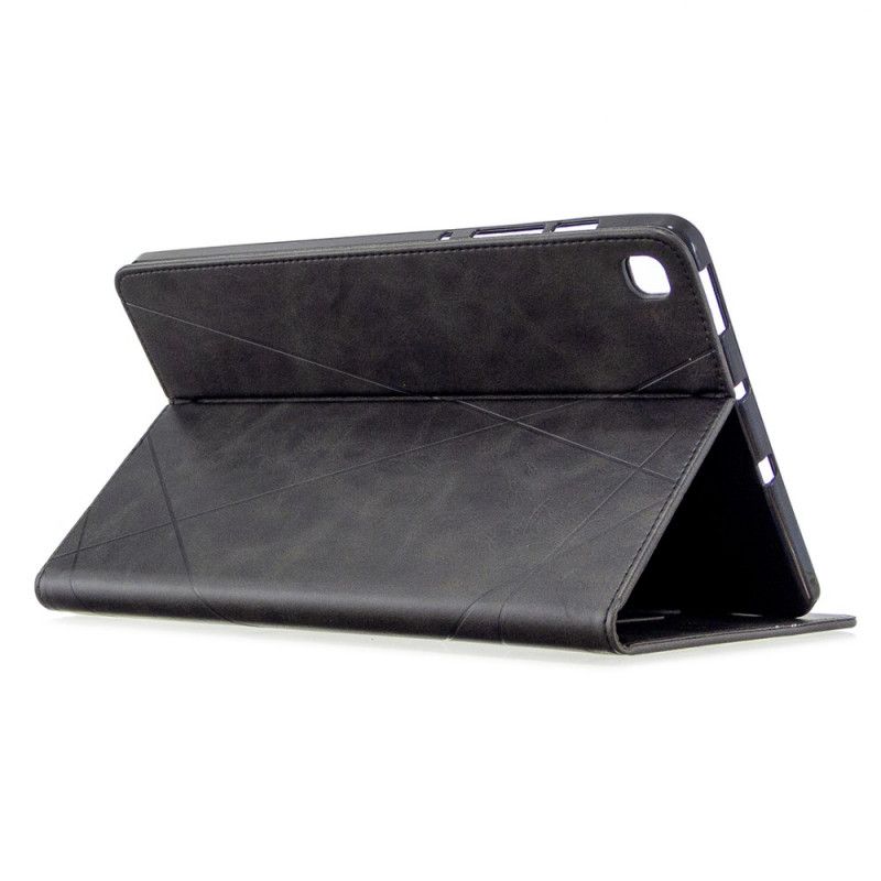 Case Samsung Galaxy Tab S6 Lite Schwarz Geometrie Ledereffekt