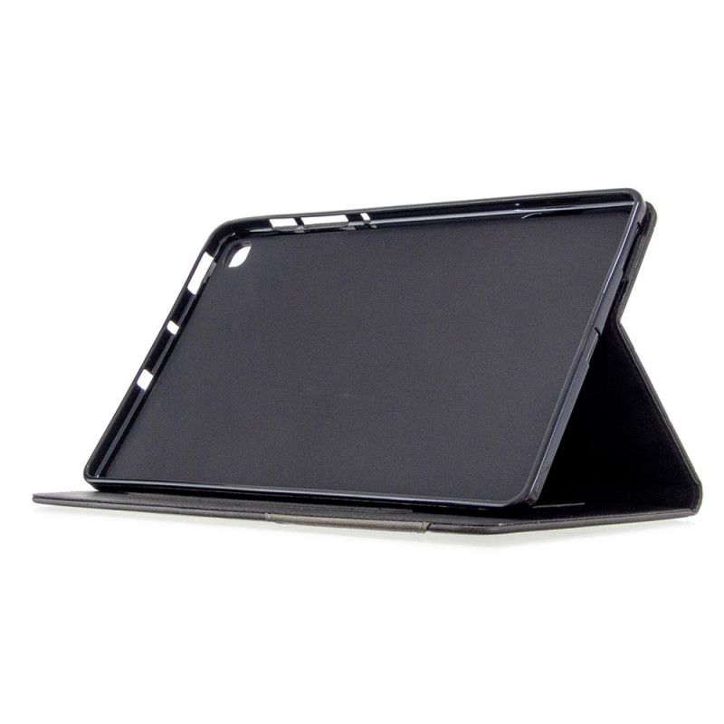 Case Samsung Galaxy Tab S6 Lite Schwarz Geometrie Ledereffekt