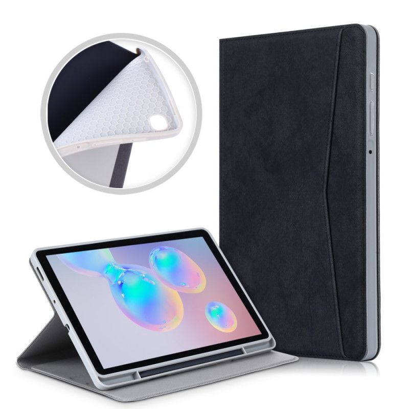 Case Samsung Galaxy Tab S6 Lite Schwarz Mattes Kunstleder