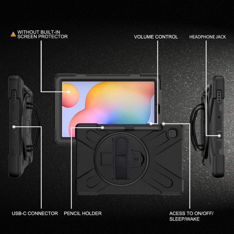 Hülle Samsung Galaxy Tab S6 Lite Schwarz Multifunktional