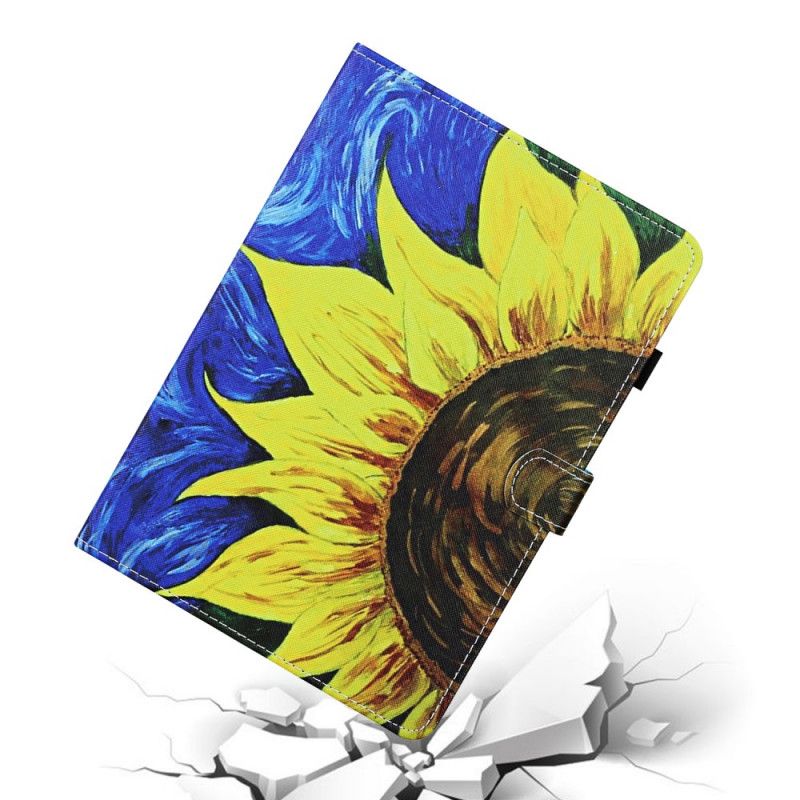 Lederhüllen Samsung Galaxy Tab S6 Lite Bemalte Sonnenblume