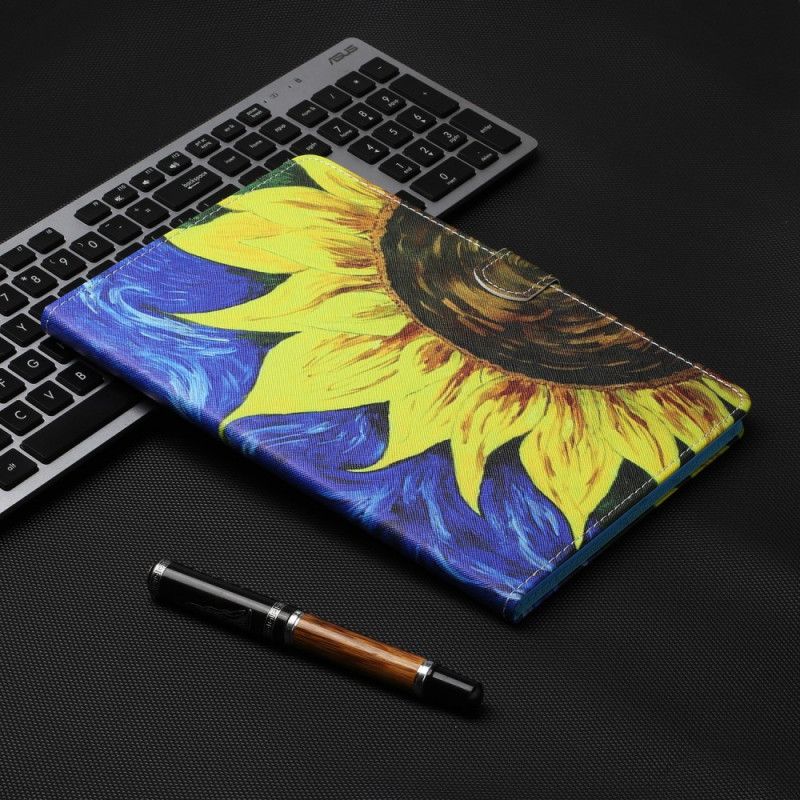 Lederhüllen Samsung Galaxy Tab S6 Lite Bemalte Sonnenblume