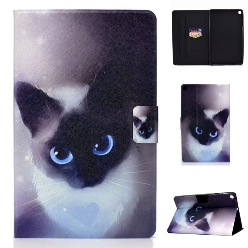 Lederhüllen Samsung Galaxy Tab S6 Lite Grau Handyhülle Katzenserie