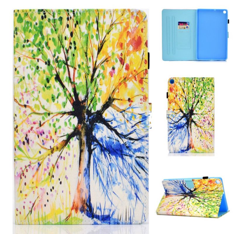 Lederhüllen Samsung Galaxy Tab S6 Lite Handyhülle Aquarellbaum