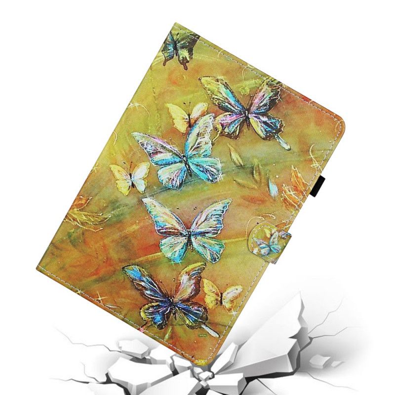 Lederhüllen Samsung Galaxy Tab S6 Lite Handyhülle Bemalte Schmetterlinge