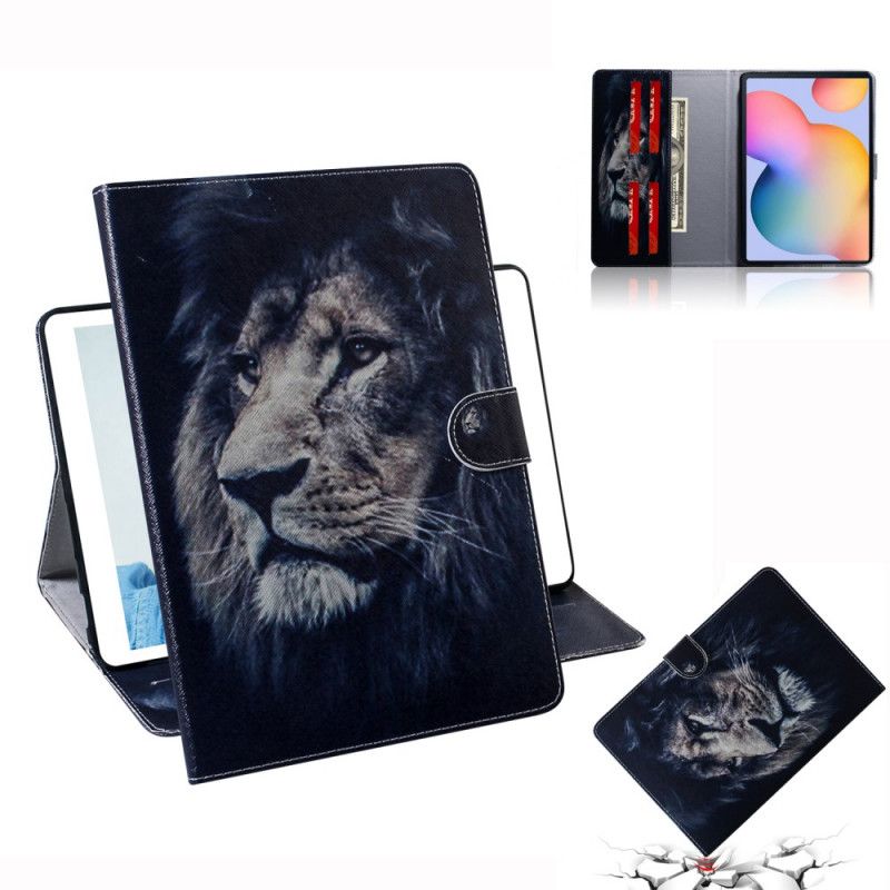 Lederhüllen Samsung Galaxy Tab S6 Lite Handyhülle Löwenkopf