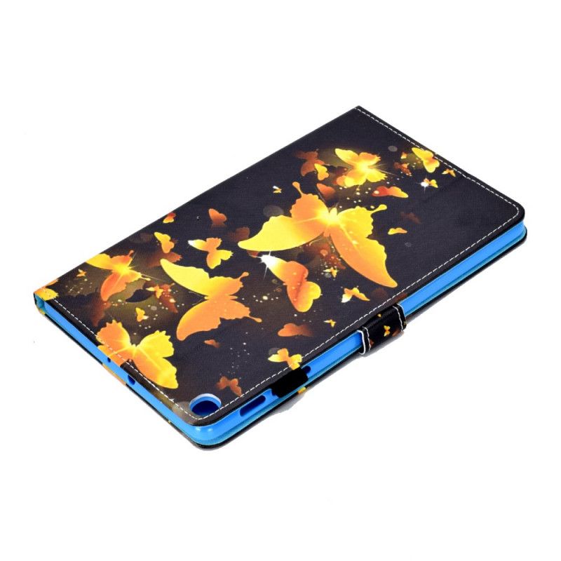 Lederhüllen Samsung Galaxy Tab S6 Lite Schwarz Einzigartige Schmetterlinge