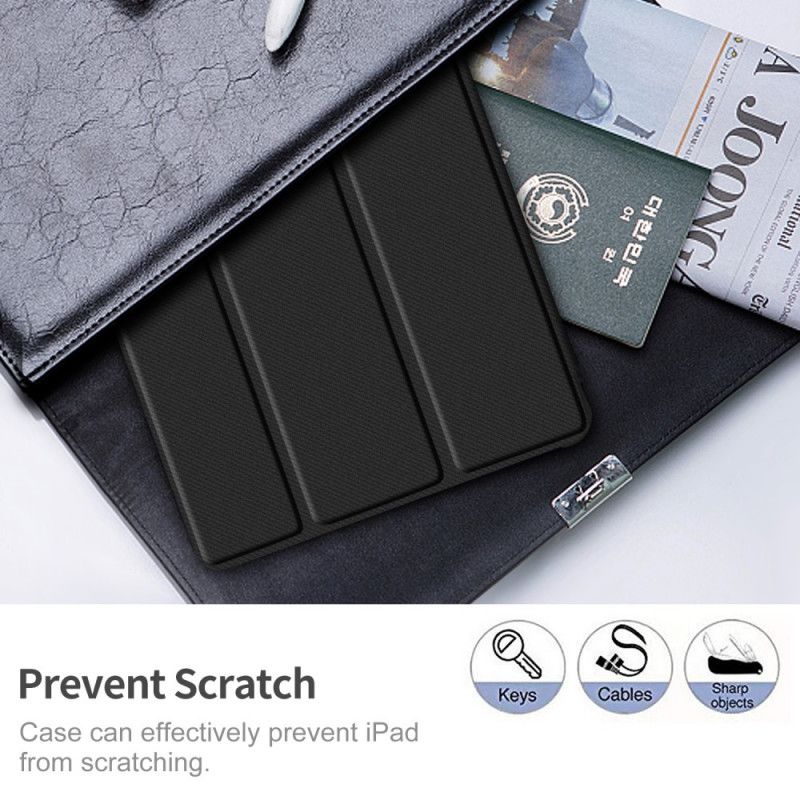 Smart Case Samsung Galaxy Tab S6 Lite Schwarz Dreifach Gefaltete Verstärkte Ecken