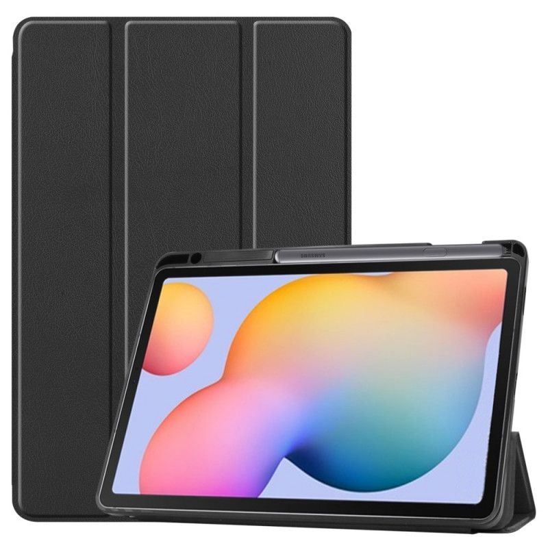 Smart Case Samsung Galaxy Tab S6 Lite Schwarz Dreifach Gefalteter Stifthalter