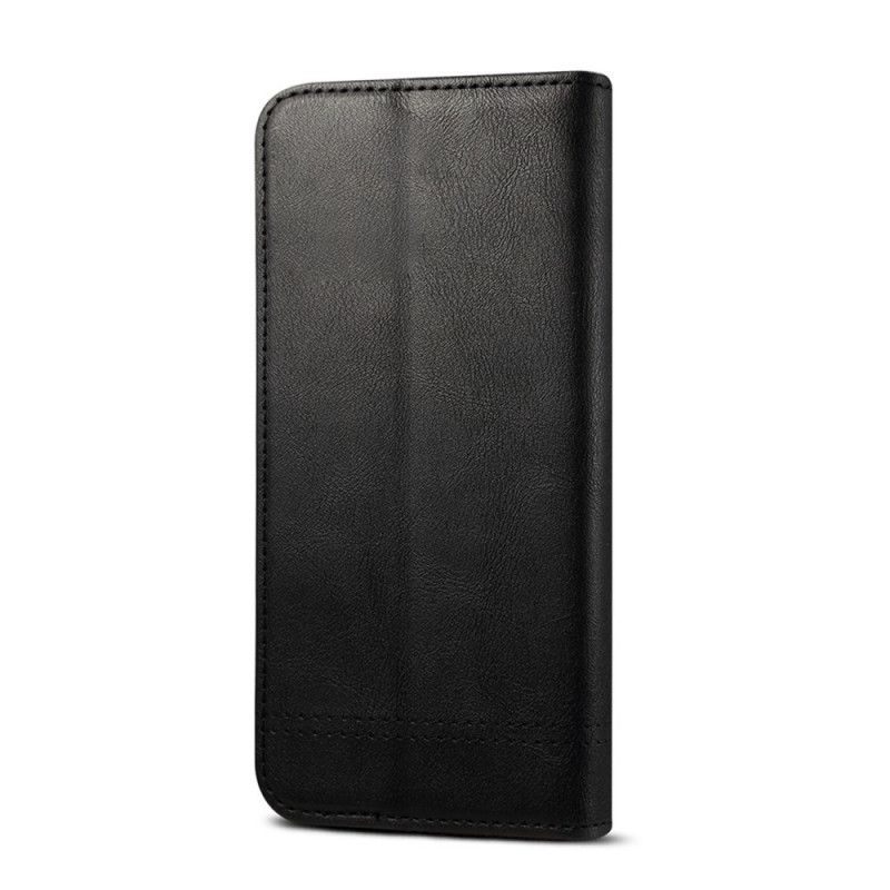 Flip Case Für Samsung Galaxy S21 Ultra 5G Schwarz Genähter Ledereffekt