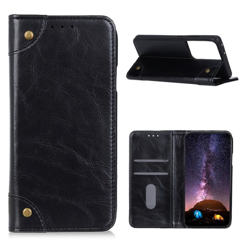 Flip Case Samsung Galaxy S21 Ultra 5G Schwarz Handyhülle Vintage Alt