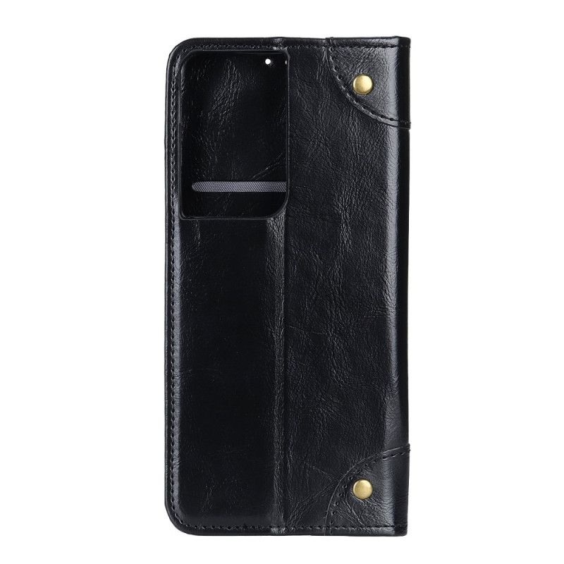 Flip Case Samsung Galaxy S21 Ultra 5G Schwarz Handyhülle Vintage Alt