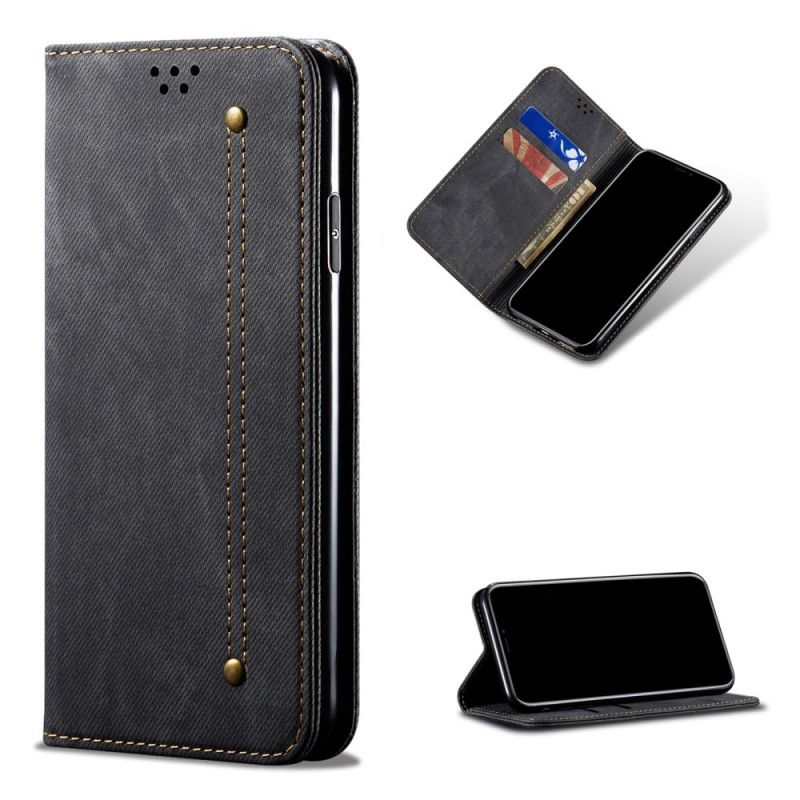 Flip Case Samsung Galaxy S21 Ultra 5G Schwarz Jeansstoff