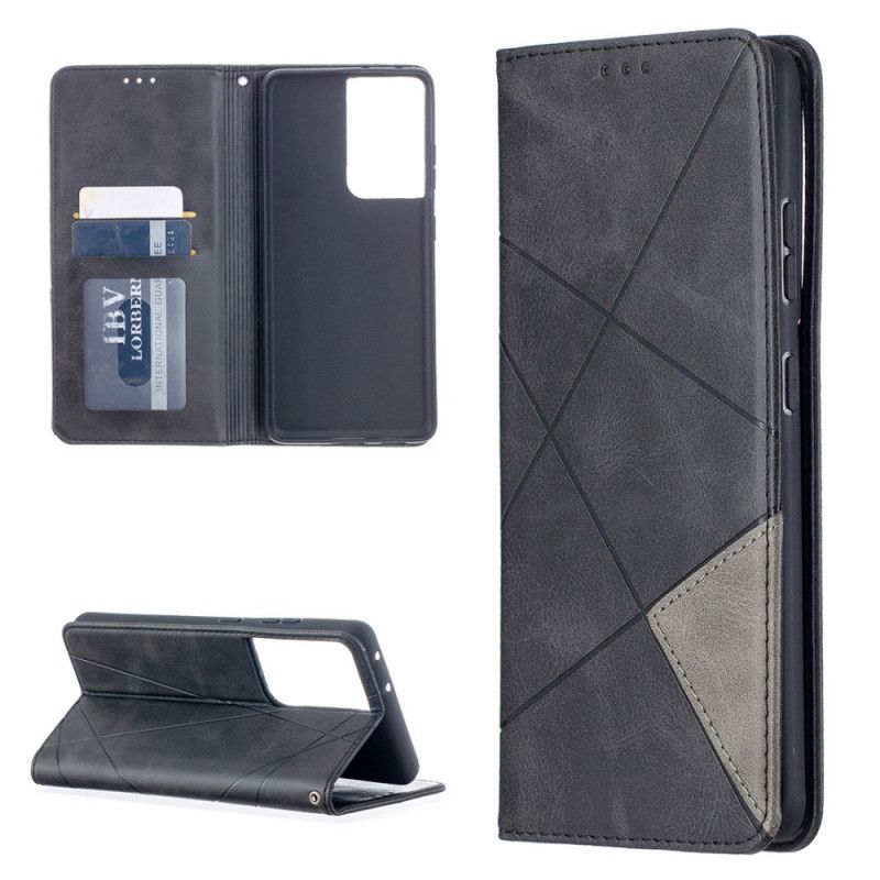 Flip Case Samsung Galaxy S21 Ultra 5G Schwarz Künstlerstil