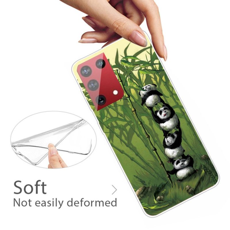 Hülle Samsung Galaxy S21 Ultra 5G Grün Haufen Pandas