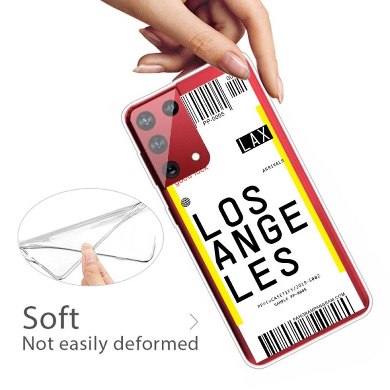 Hülle Samsung Galaxy S21 Ultra 5G Handyhülle Bordkarte Nach Los Angeles