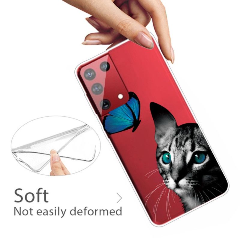 Hülle Samsung Galaxy S21 Ultra 5G Handyhülle Katze Und Schmetterling