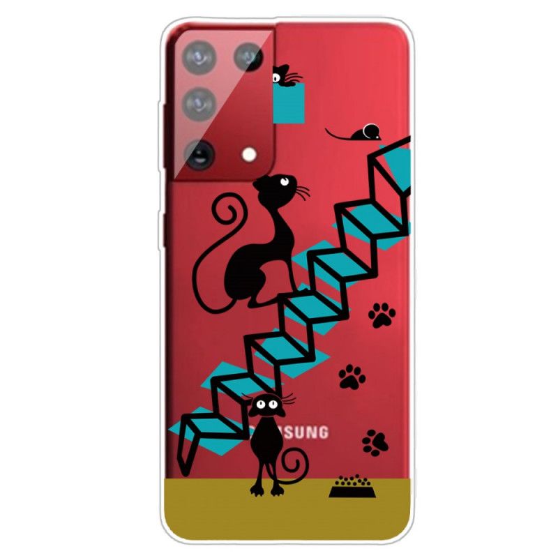 Hülle Samsung Galaxy S21 Ultra 5G Handyhülle Lustige Katzen
