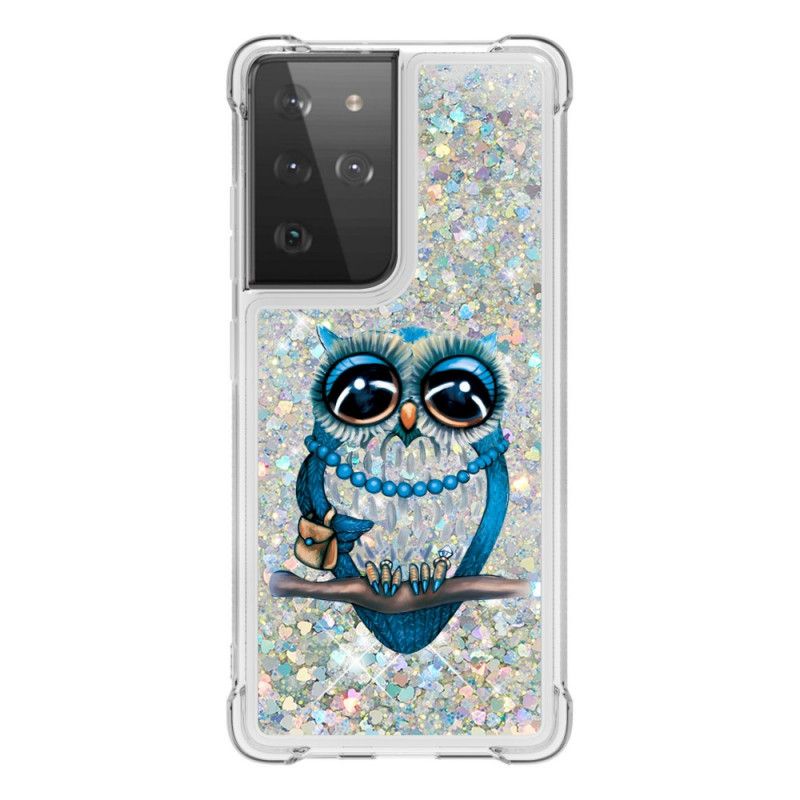 Hülle Samsung Galaxy S21 Ultra 5G Miss Owl Glitter