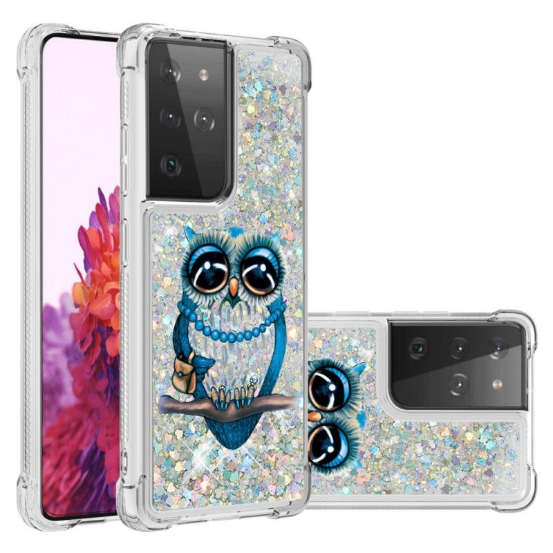 Hülle Samsung Galaxy S21 Ultra 5G Miss Owl Glitter