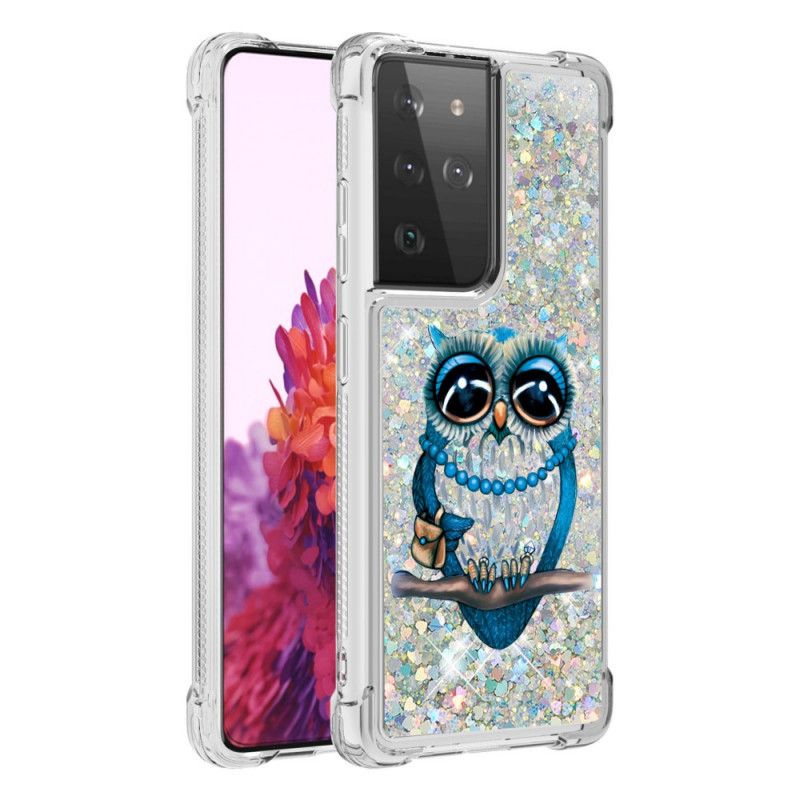 Hülle Samsung Galaxy S21 Ultra 5G Miss Owl Glitter