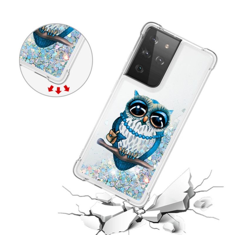 Hülle Samsung Galaxy S21 Ultra 5G Miss Owl Glitter