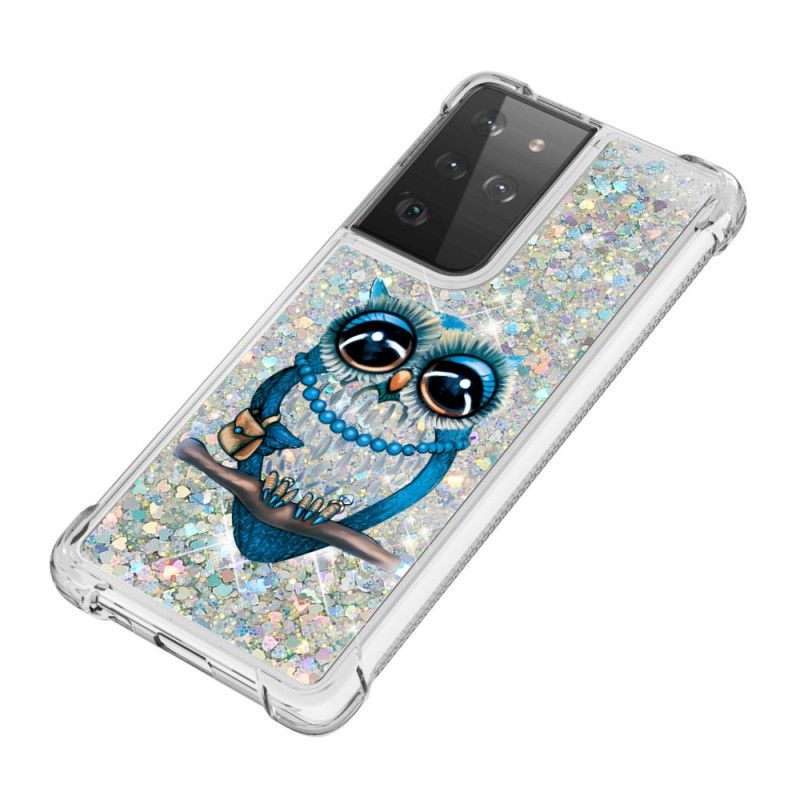 Hülle Samsung Galaxy S21 Ultra 5G Miss Owl Glitter