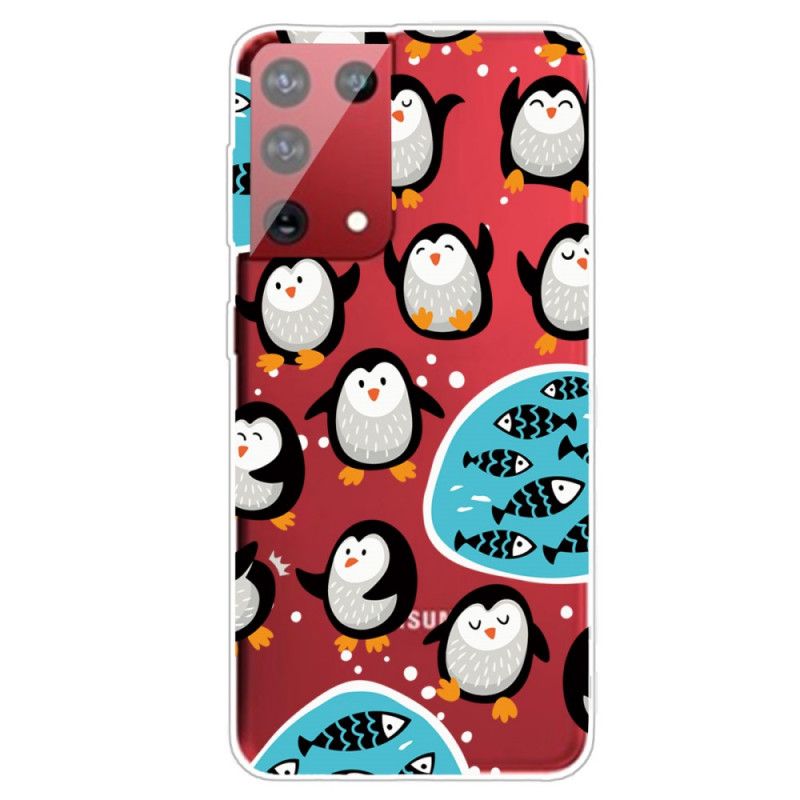 Hülle Samsung Galaxy S21 Ultra 5G Pinguine Und Fische