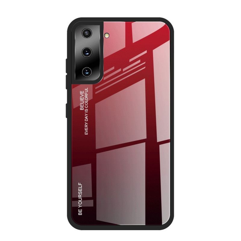 Hülle Samsung Galaxy S21 Ultra 5G Rot Handyhülle Sei Du Selbst Gehärtetes Glas