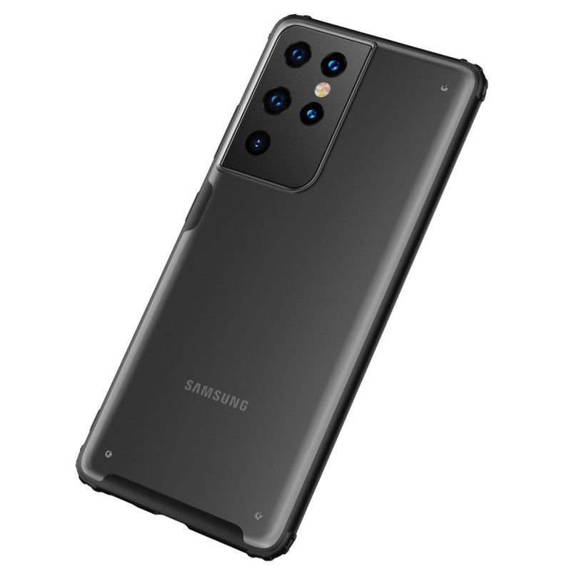 Hülle Samsung Galaxy S21 Ultra 5G Schwarz Handyhülle Mattierter Hybrid