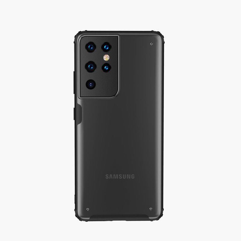 Hülle Samsung Galaxy S21 Ultra 5G Schwarz Handyhülle Mattierter Hybrid