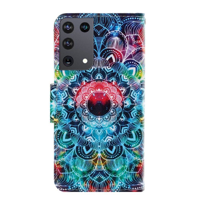 Lederhüllen Für Samsung Galaxy S21 Ultra 5G Auffälliges Tanga-Mandala