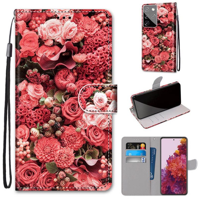 Lederhüllen Für Samsung Galaxy S21 Ultra 5G Blumenromantik
