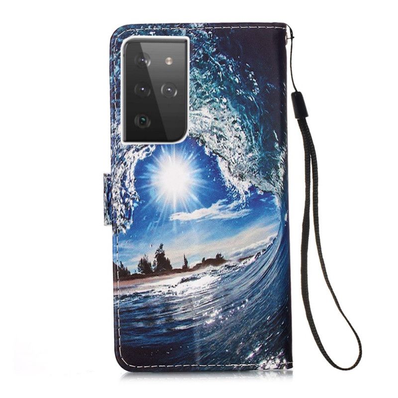 Lederhüllen Für Samsung Galaxy S21 Ultra 5G Liebe Die Welle